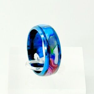 Colorful Blue and Multicolor Ring SIZE 9 #008